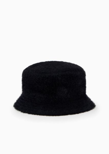Glockenut Aus Stoff In Pelz-Optik Hüte Und Handschuhe Black Damen