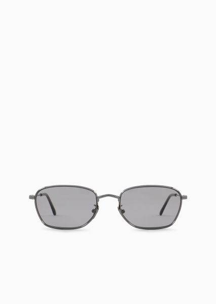 Damen Sonnenbrillen Grey Sonnenbrille Mit Rechteckiger Fassung Für Damen